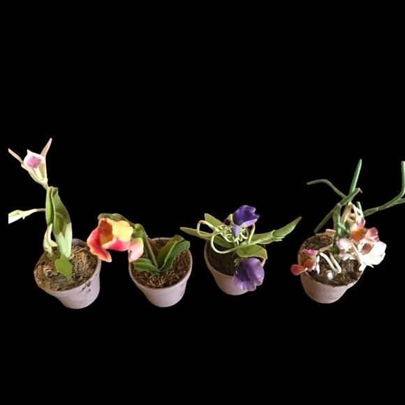 Mini Flower Pot Clay Floral Plants in Clay Flower Pots Doll House Displa… - Picture 4 of 6